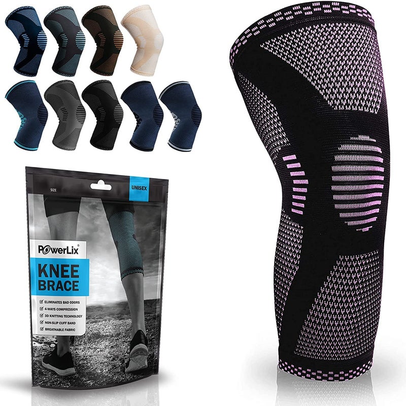 POWERLIX Leg Sleeve Best Knee Brace for Leg Pain for Men Women Knee Support for Running Basketball Weightlifting Gym Workout Sports Please Check Sizing Chart